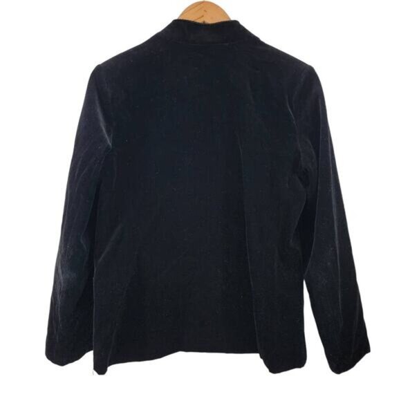 Tan Jay Black Velvet Blazer Jacket Women's Size L Made In USA - Picture 3 of 3